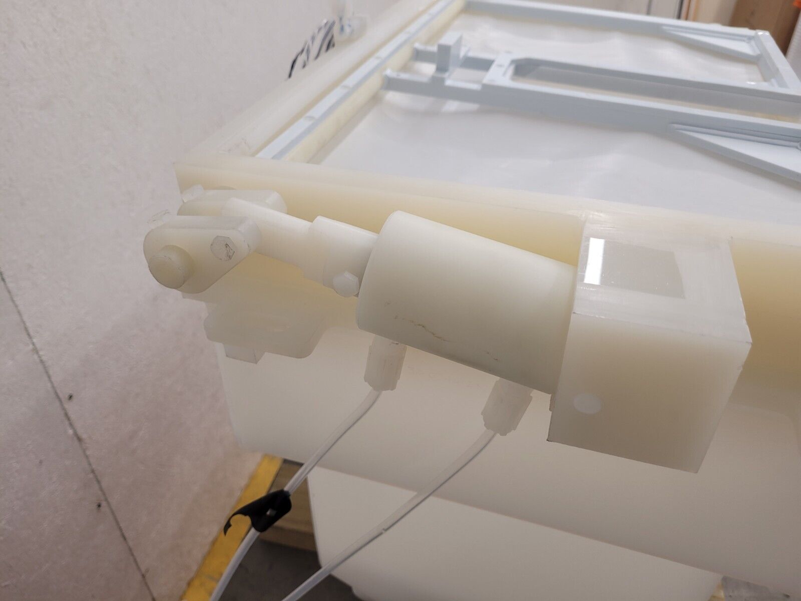 PTFE High Purity Liquid Bath Acid Rinse Tank 30x16x21 w/ Pneumatic Lid, Sensor