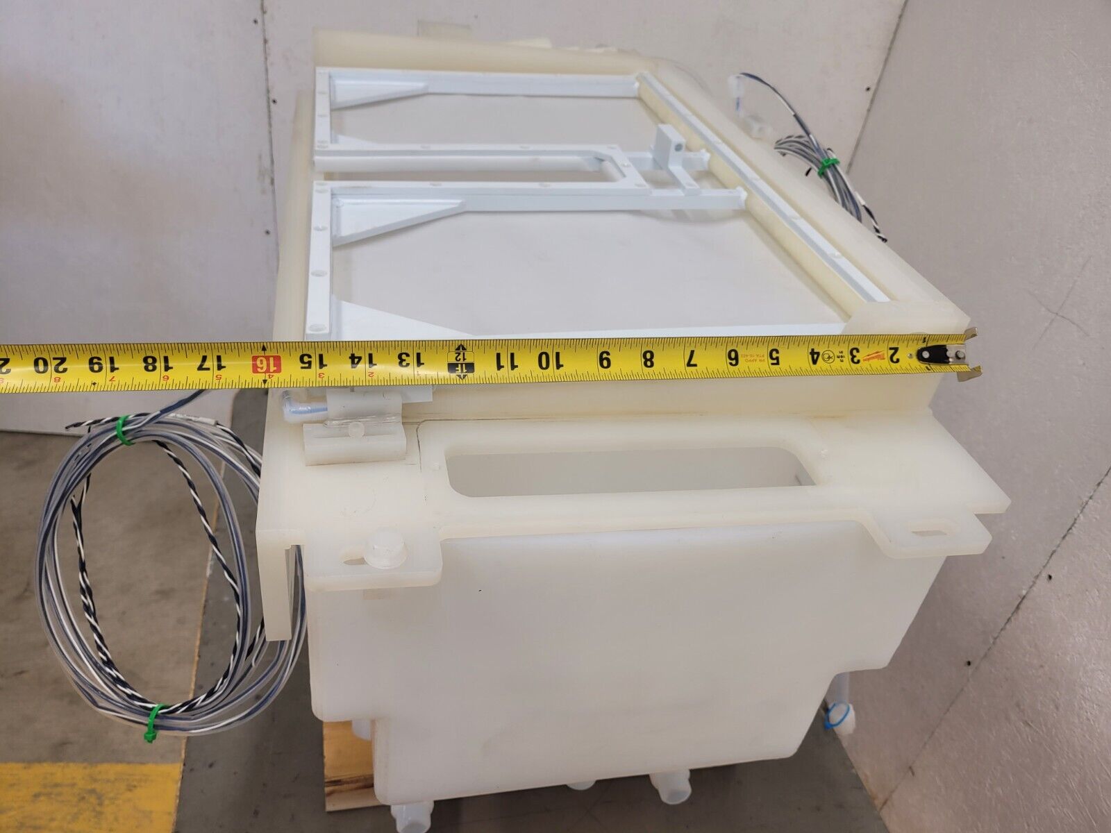 PTFE High Purity Liquid Bath Acid Rinse Tank 30x16x21 w/ Pneumatic Lid, Sensor