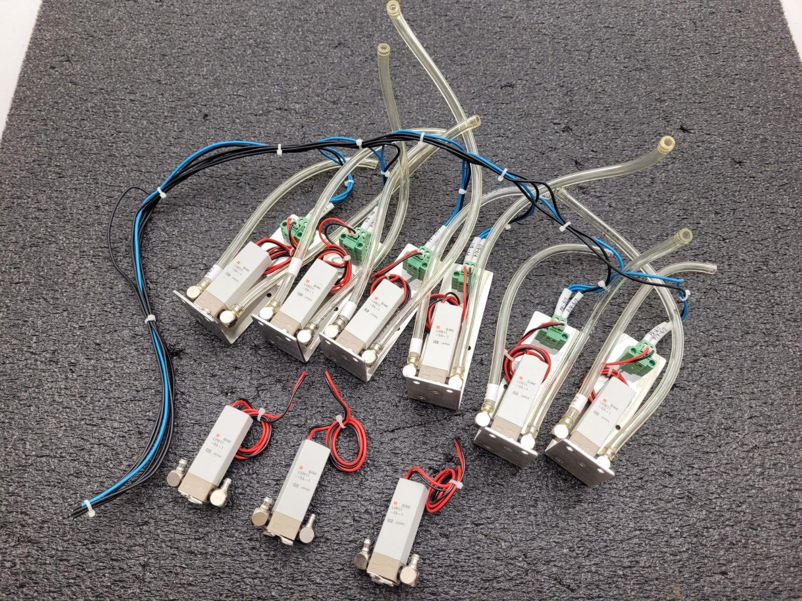 Lot of 9 SMC LVM11-5A-1 Valve, Chemical, Body Ported, LVM CHEMICAL VALVE, 2 PORT