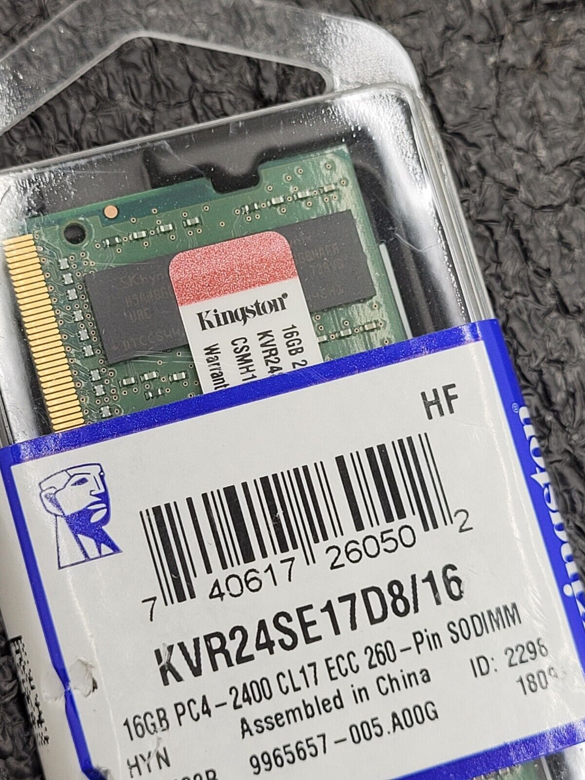 Kingston 16GB SO-DIMM ECC RAM 2Rx8 PC4-2400 TG1-11 DDR4 1.2v CL17 KVR24SE17D8/16