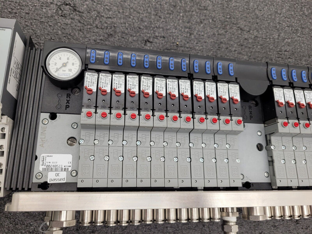 24x Valve Burkert AirLINE 8644 6524C 24VDC Pneumatic Solenoid Controlled Block