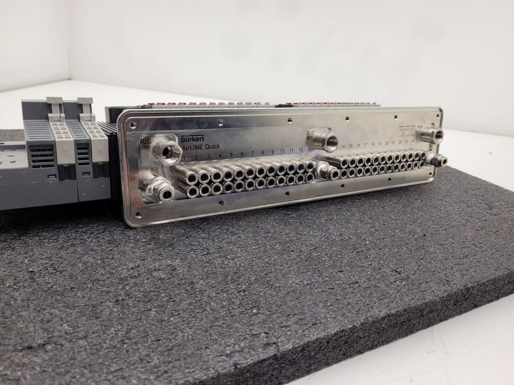 24x Valve Burkert AirLINE 8644 6524C 24VDC Pneumatic Solenoid Controlled Block