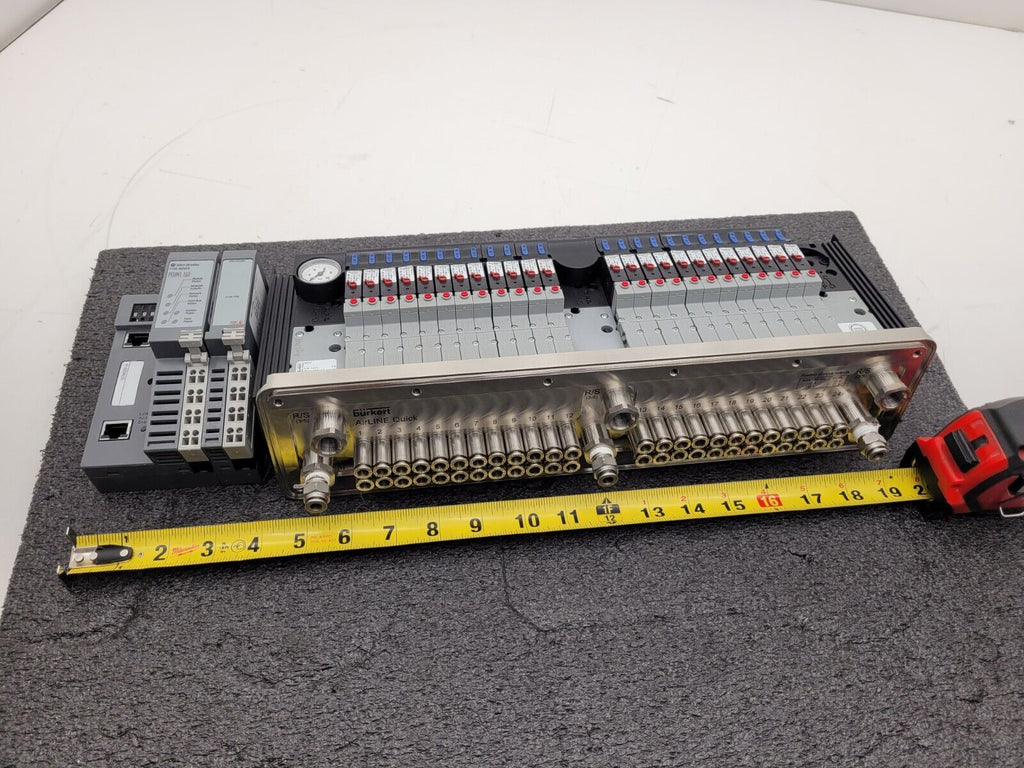 24x Valve Burkert AirLINE 8644 6524C 24VDC Pneumatic Solenoid Controlled Block