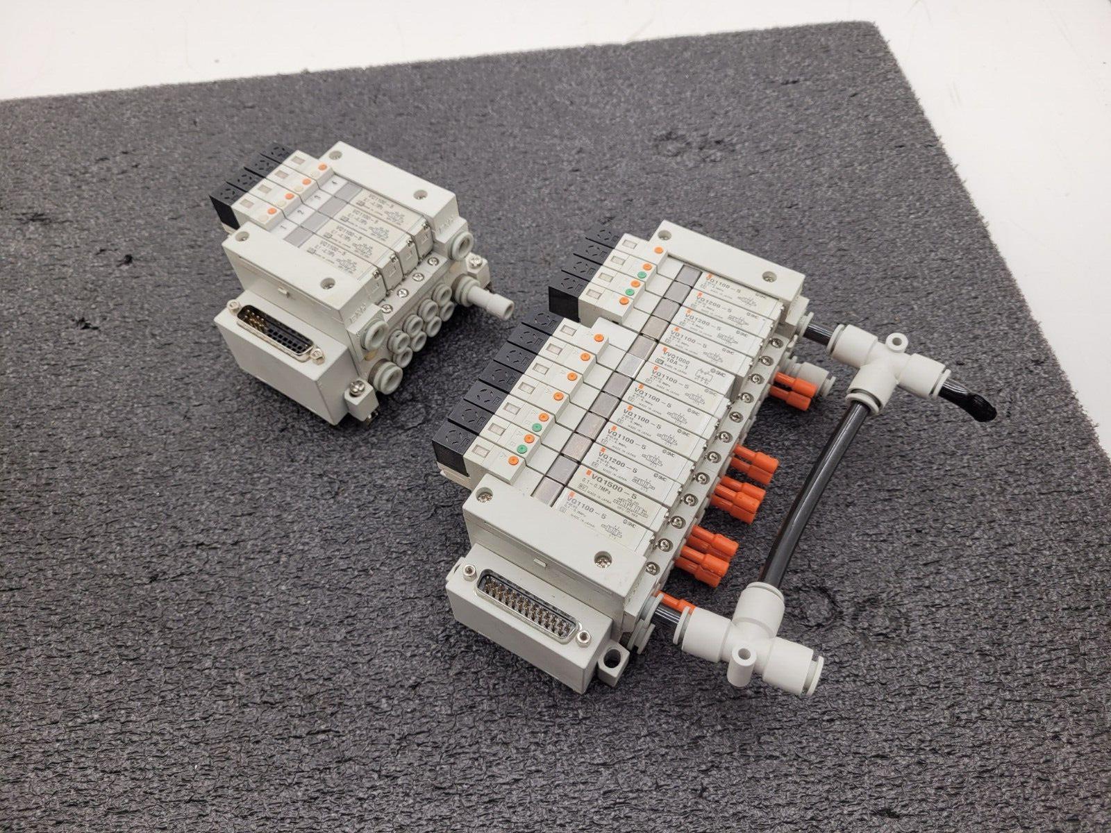2x SMC Pneumatic Valve Block Solenoid Manifold 24VDC 16 Valves Total Lot F