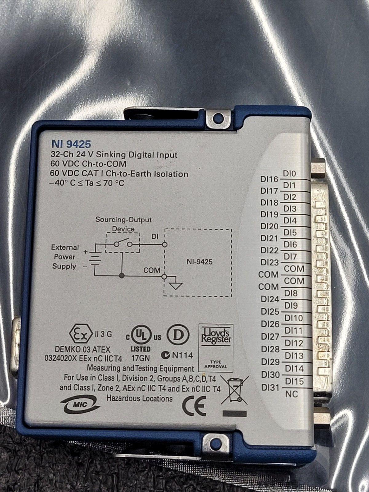 National Instruments NI 9425 24V Sinking Digital Input Module 32-Ch 199019B-02L
