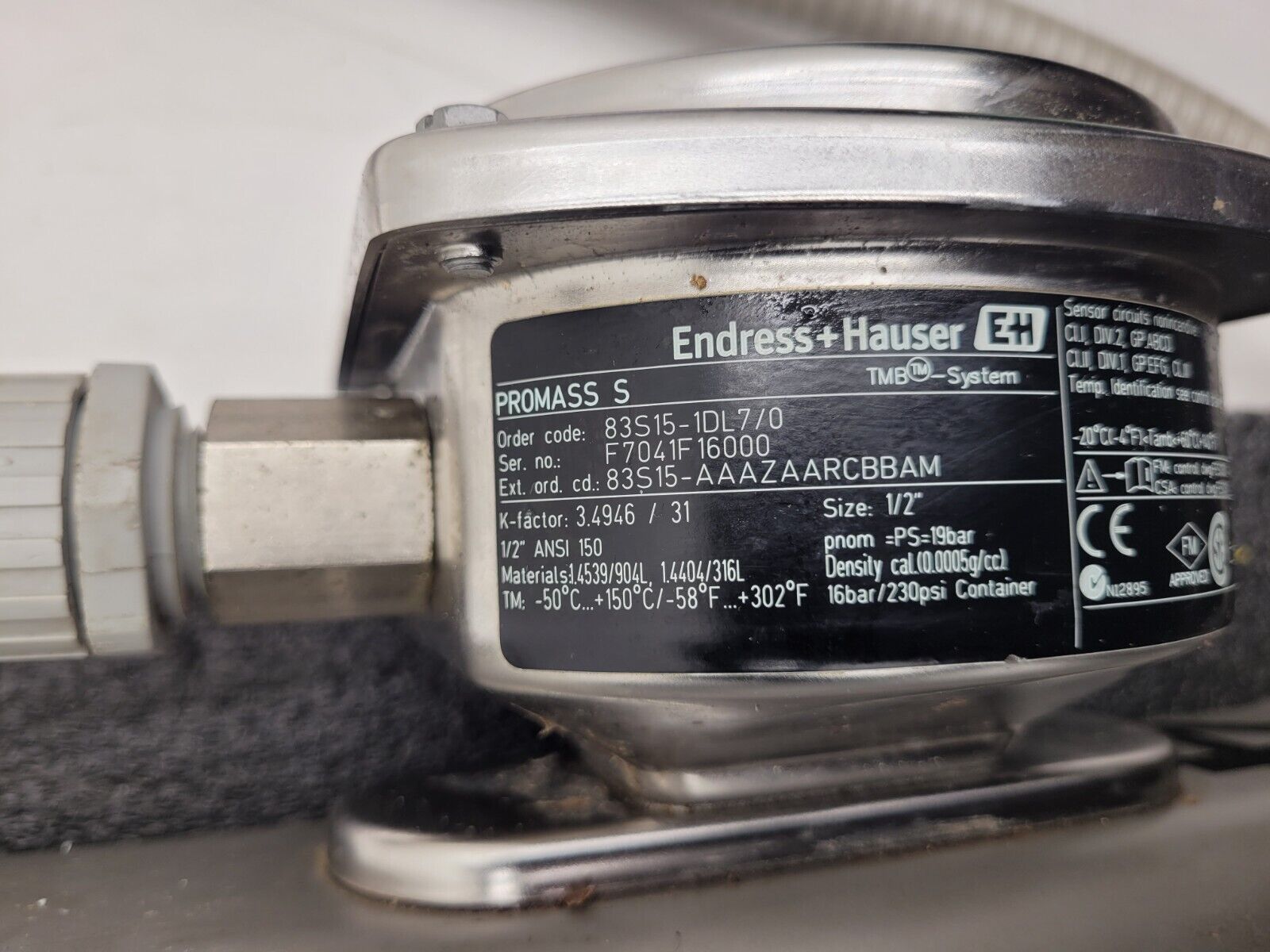 Endress+Hauser PROMASS S Mass Flowmeter 83S15-1DL7/0 Flow Controller Transmitter