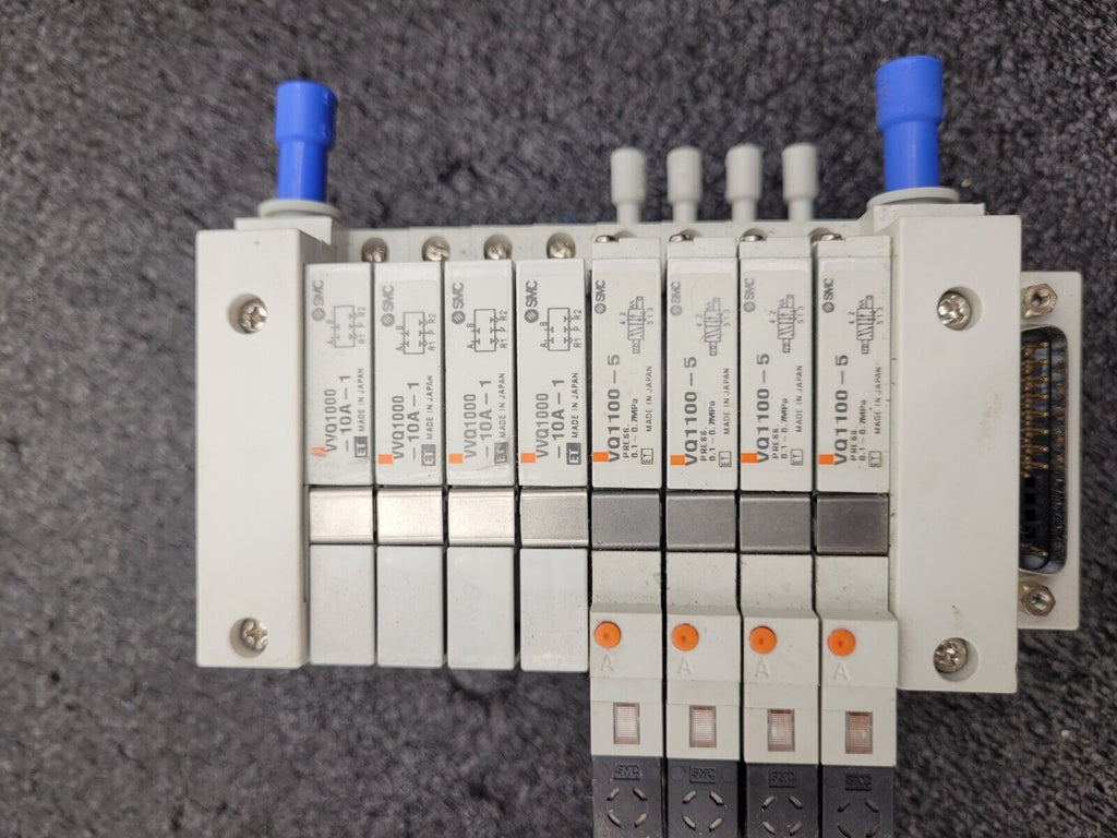 2x SMC Pneumatic Valve Block Solenoid Manifold 24VDC 20 Valves Total Lot G