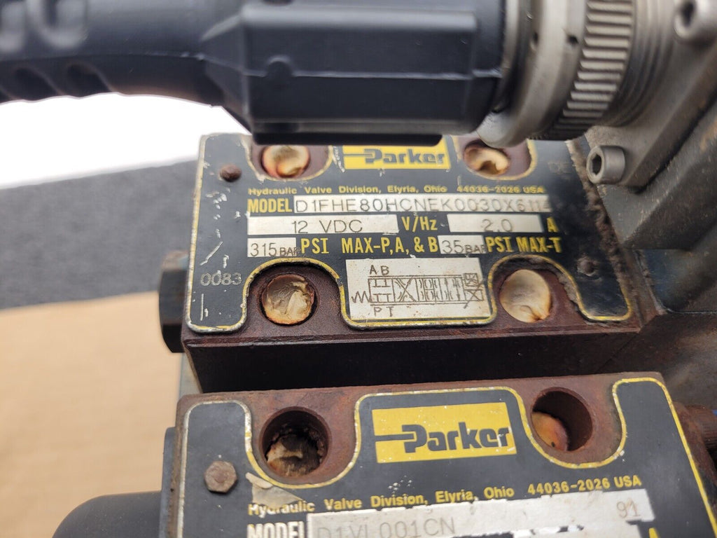 PARKER Hydraulic Proportional ISO Valve D1FHE80HCNEK0030X6114 12VDC + Override B