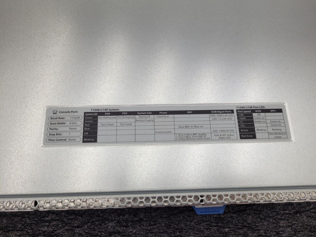 Quanta Mesh T1048-LY4R 48 Port 1Gbps Switch 1x 120W PSU Rails 4x 10Gbps SFP+