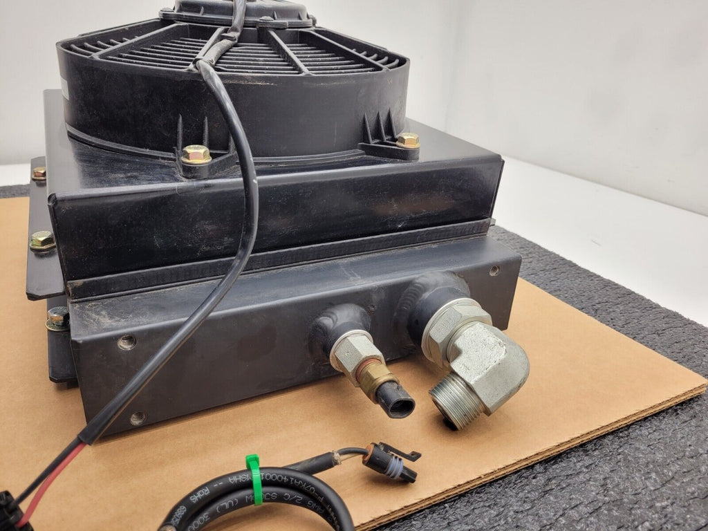 American Cooling Systems Hydraulic Oil Cooler Radiator 24714AM + 12VDC Fan B