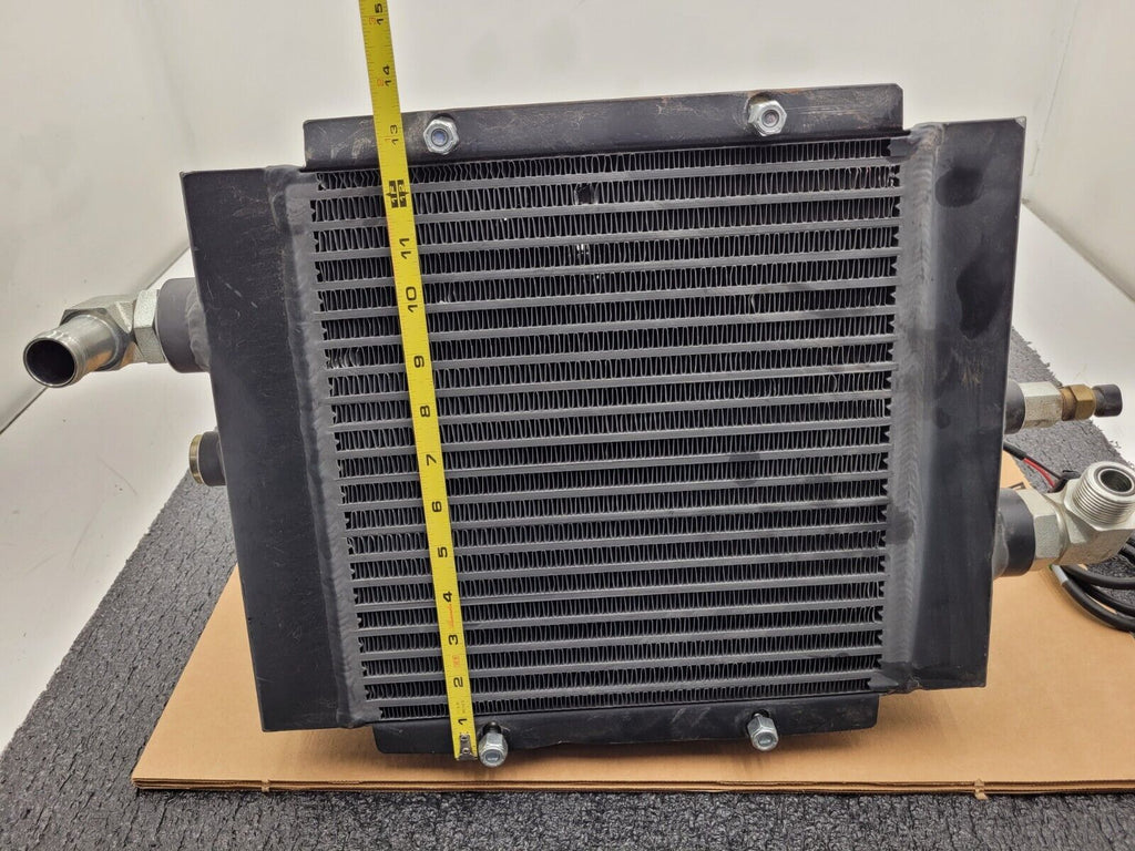 American Cooling Systems Hydraulic Oil Cooler Radiator 24714AM + 12VDC Fan B