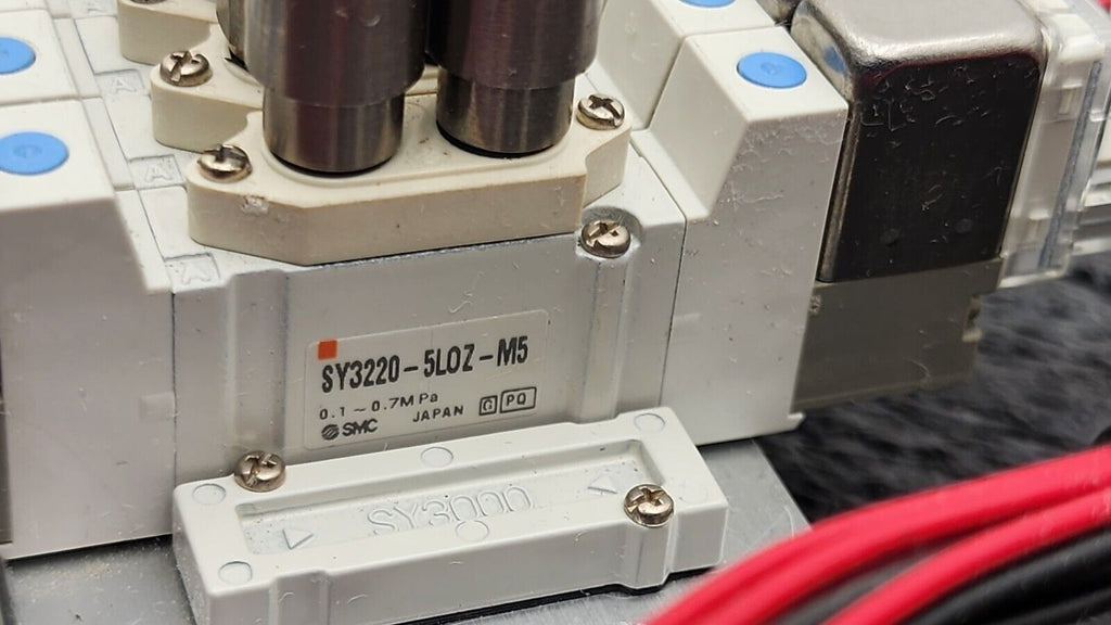 3x SMC Pneumatic Valve Block Solenoid Manifold 24VDC 17 Valves Total Lot H