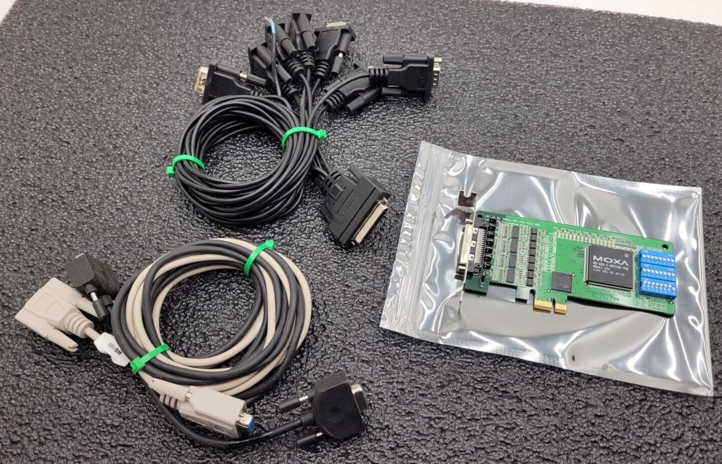 Moxa CP-118EL 8 Port Low Profile PCI Express Board RS-232/422/485 Damaged Cable