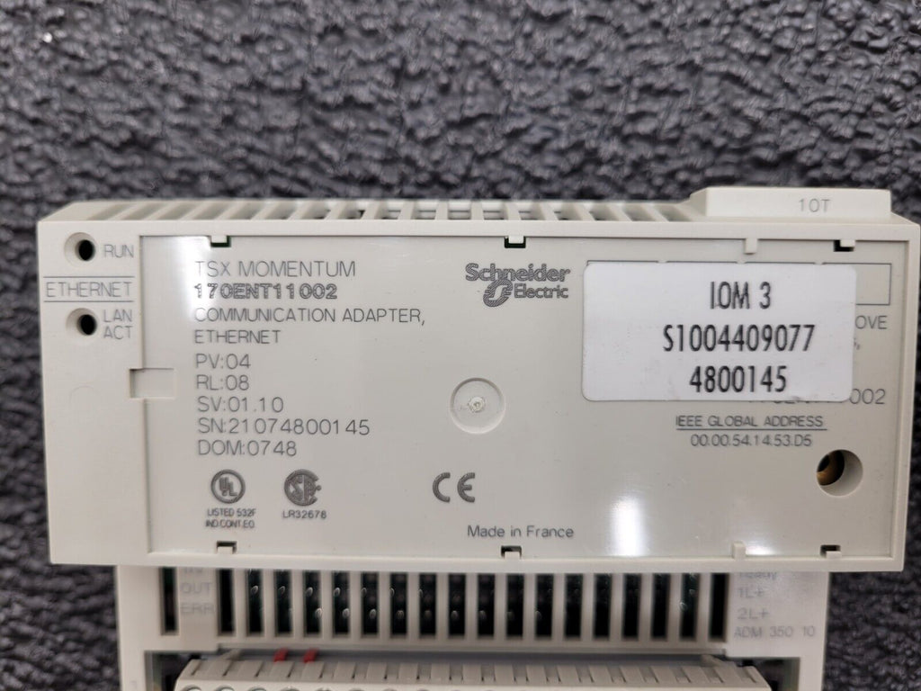 TSX Momentum Schneider 170ENT11002 Ethernet Communication Adapter