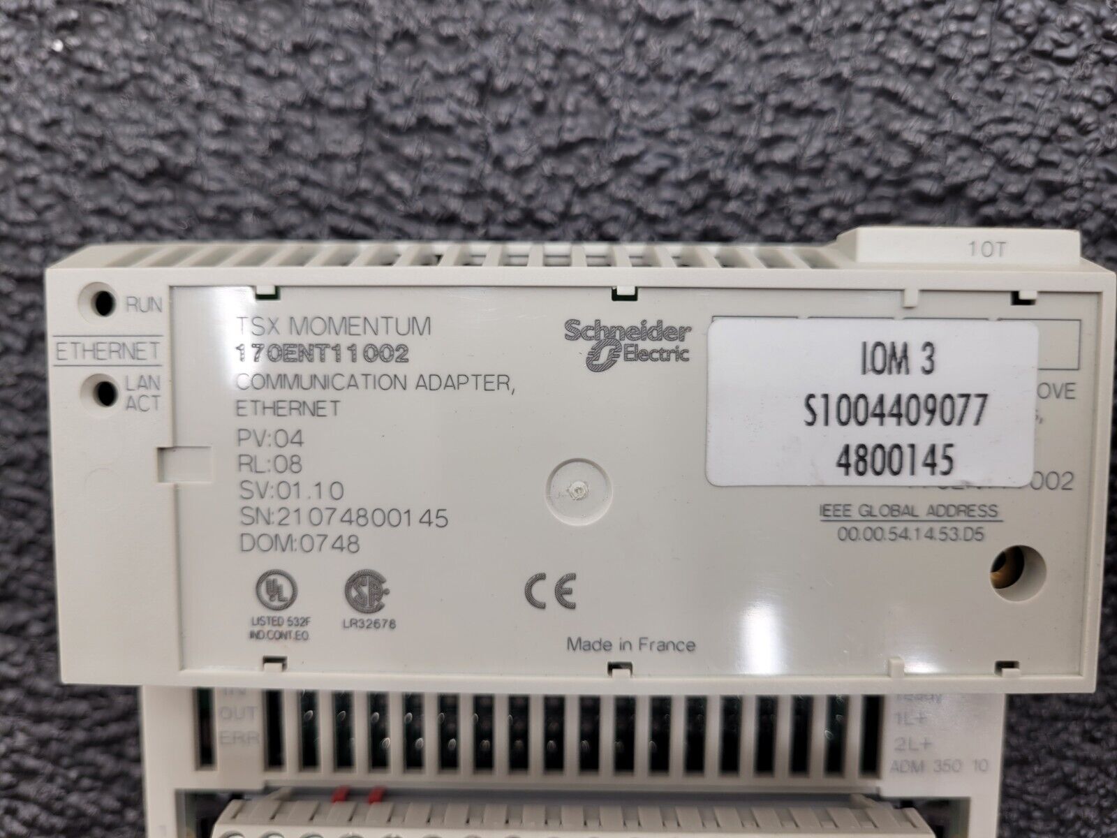 TSX Momentum Schneider 170ENT11002 Ethernet Communication Adapter