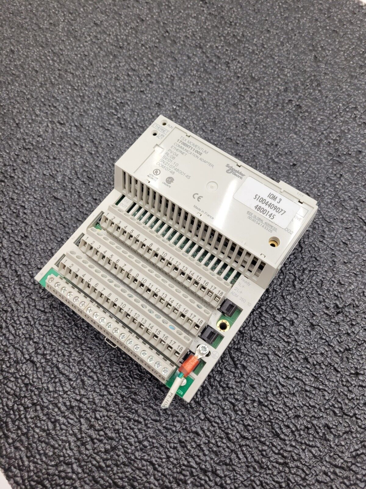 TSX Momentum Schneider 170ENT11002 Ethernet Communication Adapter