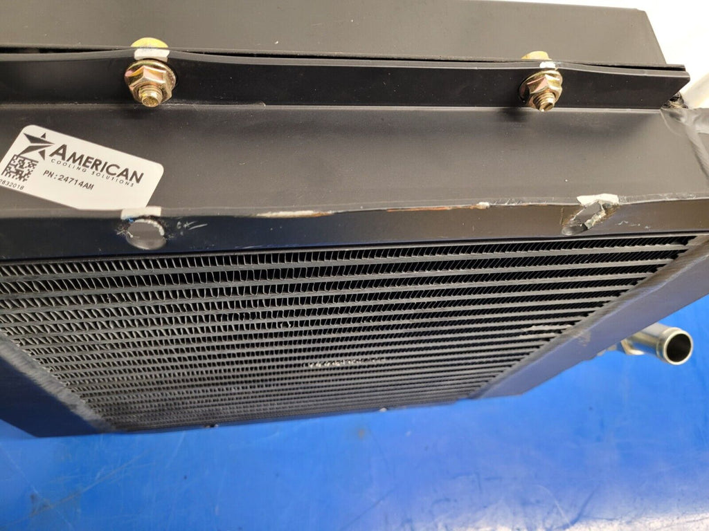 American Cooling Systems Hydraulic Oil Cooler Radiator 24714AM + 12VDC Fan E