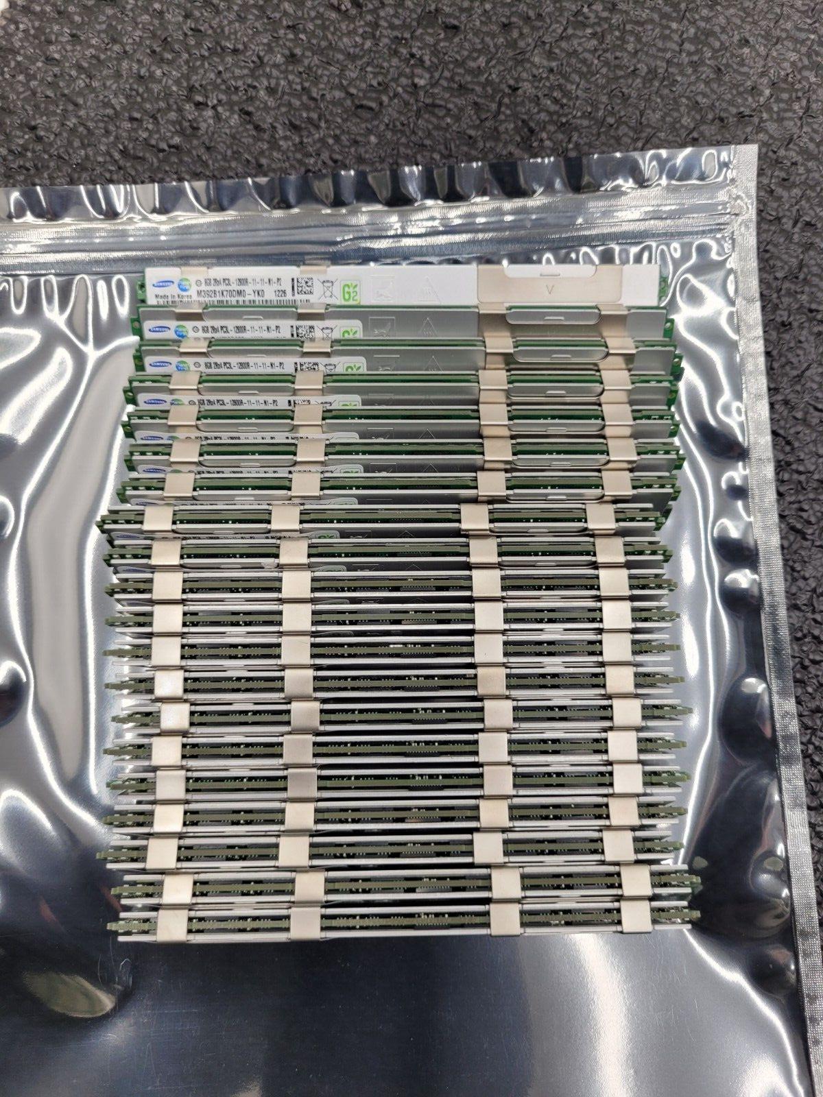 Lot of 20 Samsung 8GB (20x8GB) 2Rx4 PC3-12800R Server Memory M393B1K70DM0-YK0