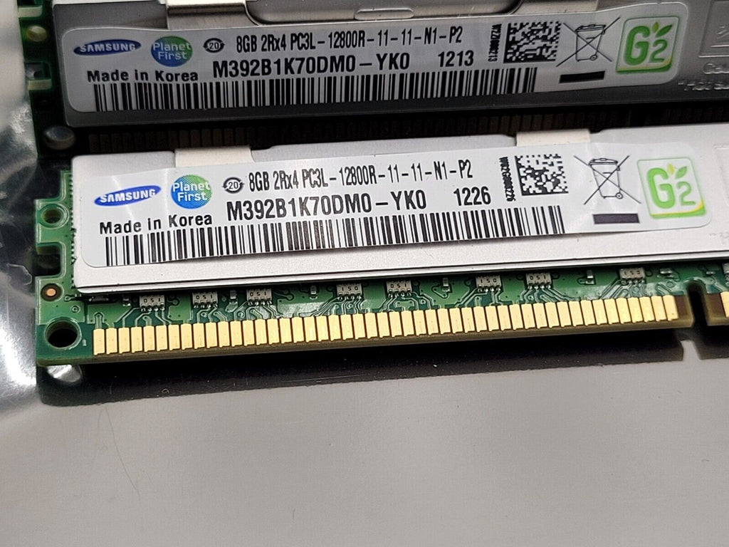 Lot of 20 Samsung 8GB (20x8GB) 2Rx4 PC3-12800R Server Memory M393B1K70DM0-YK0