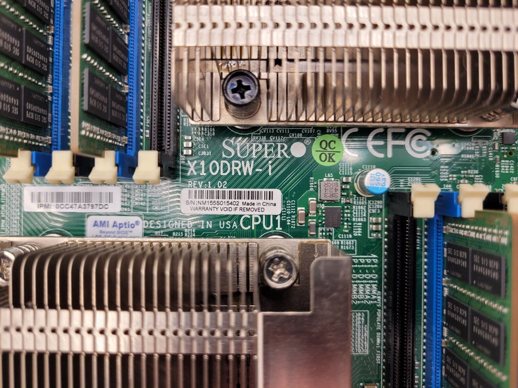 X10DRW-i Supermicro  Dual LGA2011 DDR4 Server Motherboard 2x E5-2630V3 64GB Ram