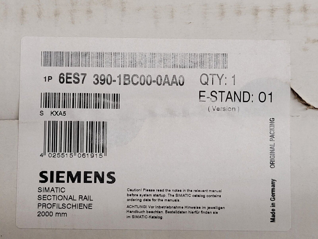 Siemens Simatic S7-300 PLM Mounting Rail Bracket 2000mm 6ES7 390-1BC00-0AA0 NEW