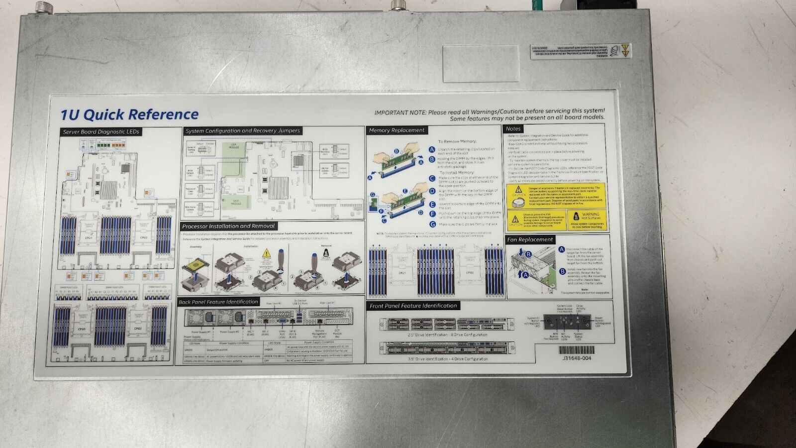 Intel S2600WF 1U 4-Bay LFF Workstation Server 2X Xeon Gold 6140 256GB Ram