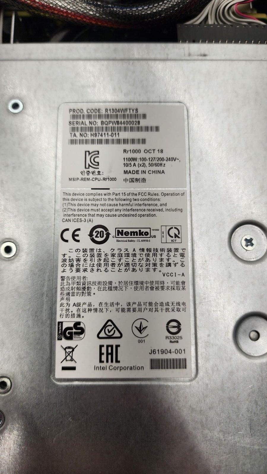 Intel S2600WF 1U 4-Bay LFF Workstation Server 2X Xeon Gold 6140 256GB Ram