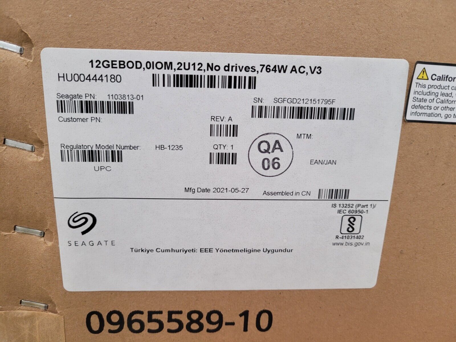 2U SP-3212 OneStor JBOD 12 Bay 3.5" Dual SAS 12Gbps Storage Array NIB