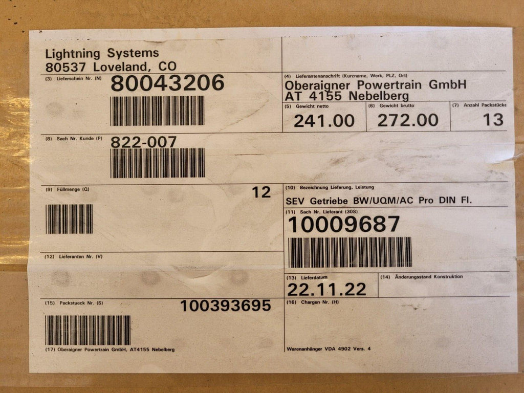 NEW Oberaigner SEV Planetary Electrification Gearbox EV Conversion 250kW 600Nm