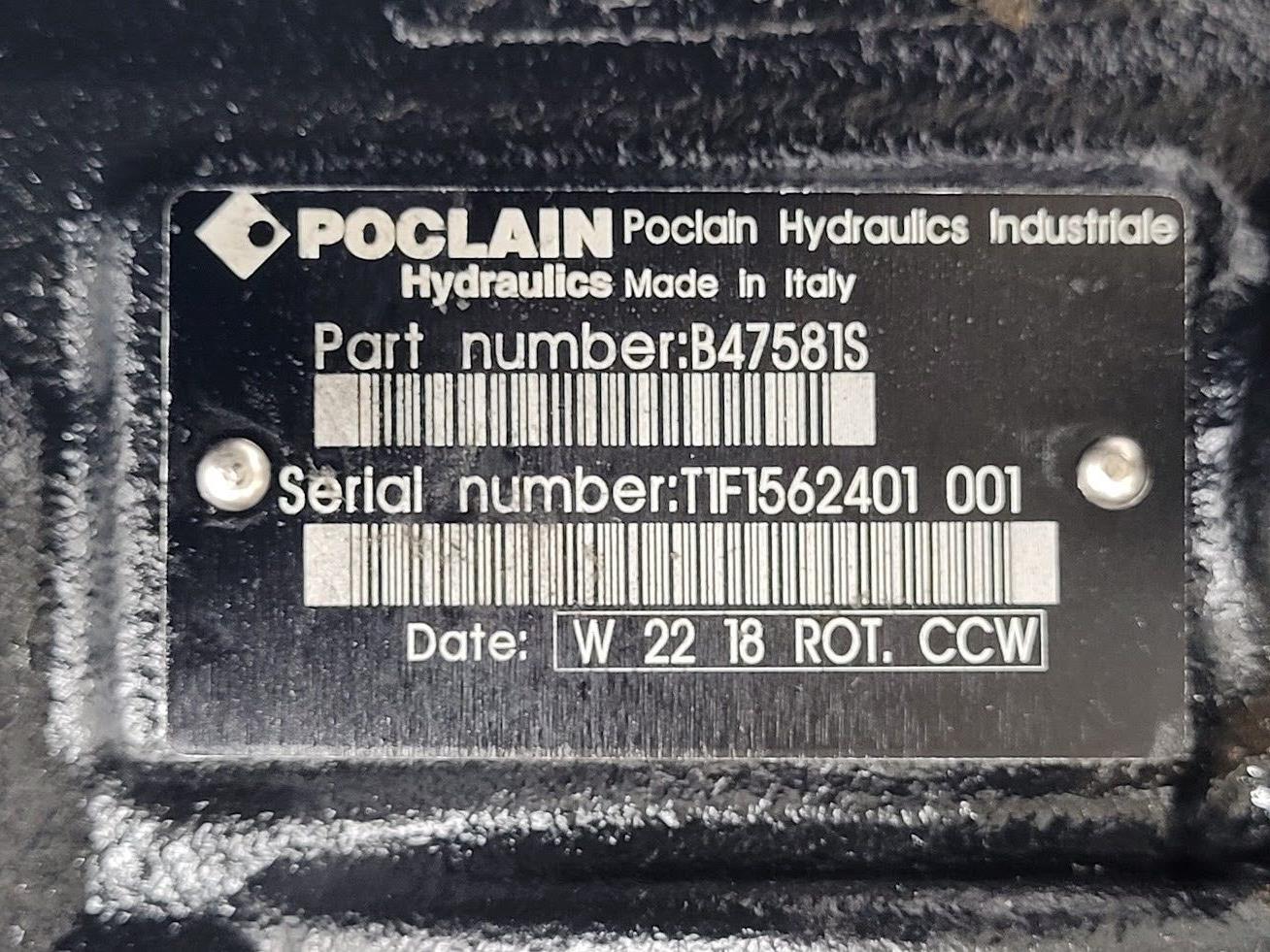 Poclain Hydraulics B47581S 3x Hydraulic Pump Stack CCW Rotation Unit E