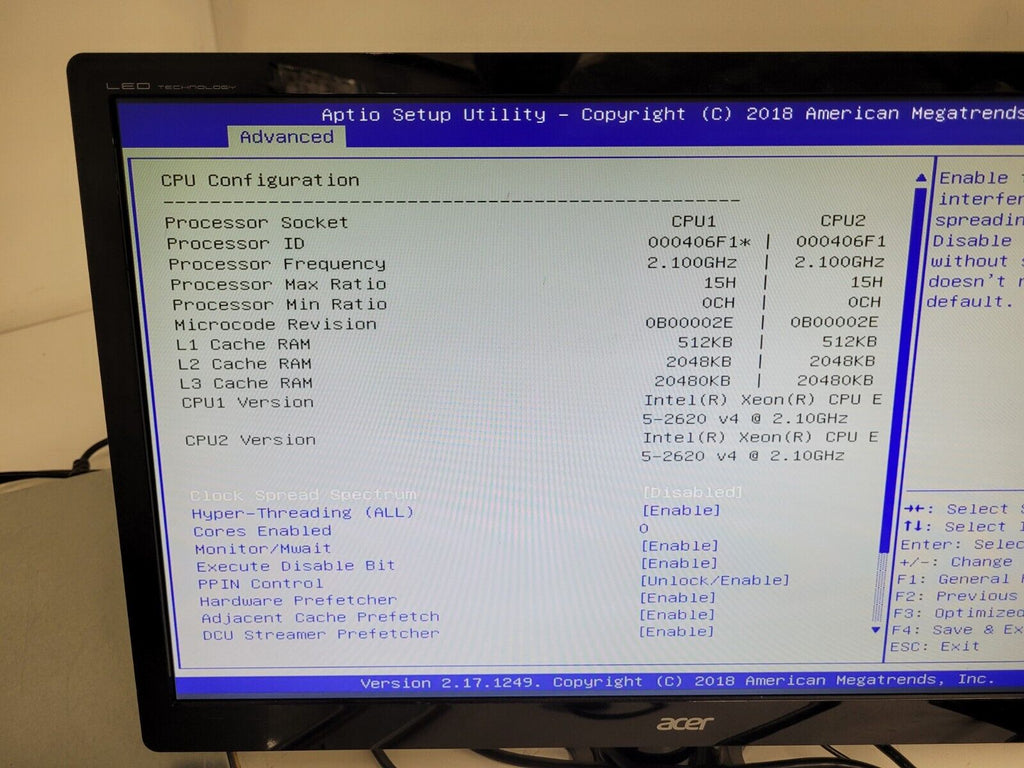 Supermicro 1U 10 Bay SFF X10DRU-i+ 10x NVMe 2x Intel E5-2620 V4 32GB 2133Mhz Ram