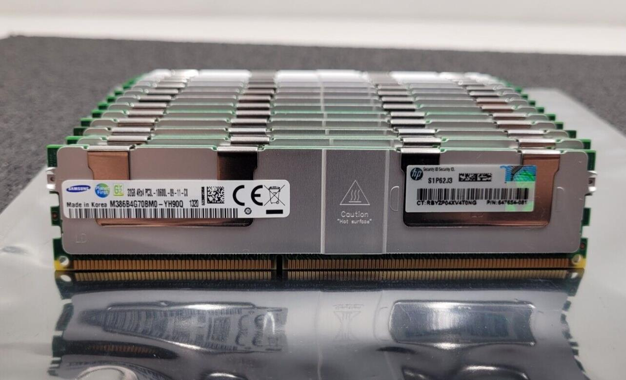 647654-081 GENUINE HP 32GB 4RX4 PC3L-10600L MEMORY FOR G8 647903-B21 Samsung ECC