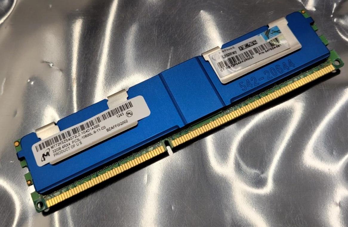 647654-081 GENUINE HP 32GB 4RX4 PC3L-10600L MEMORY FOR G8 647903-B21 Micron ECC