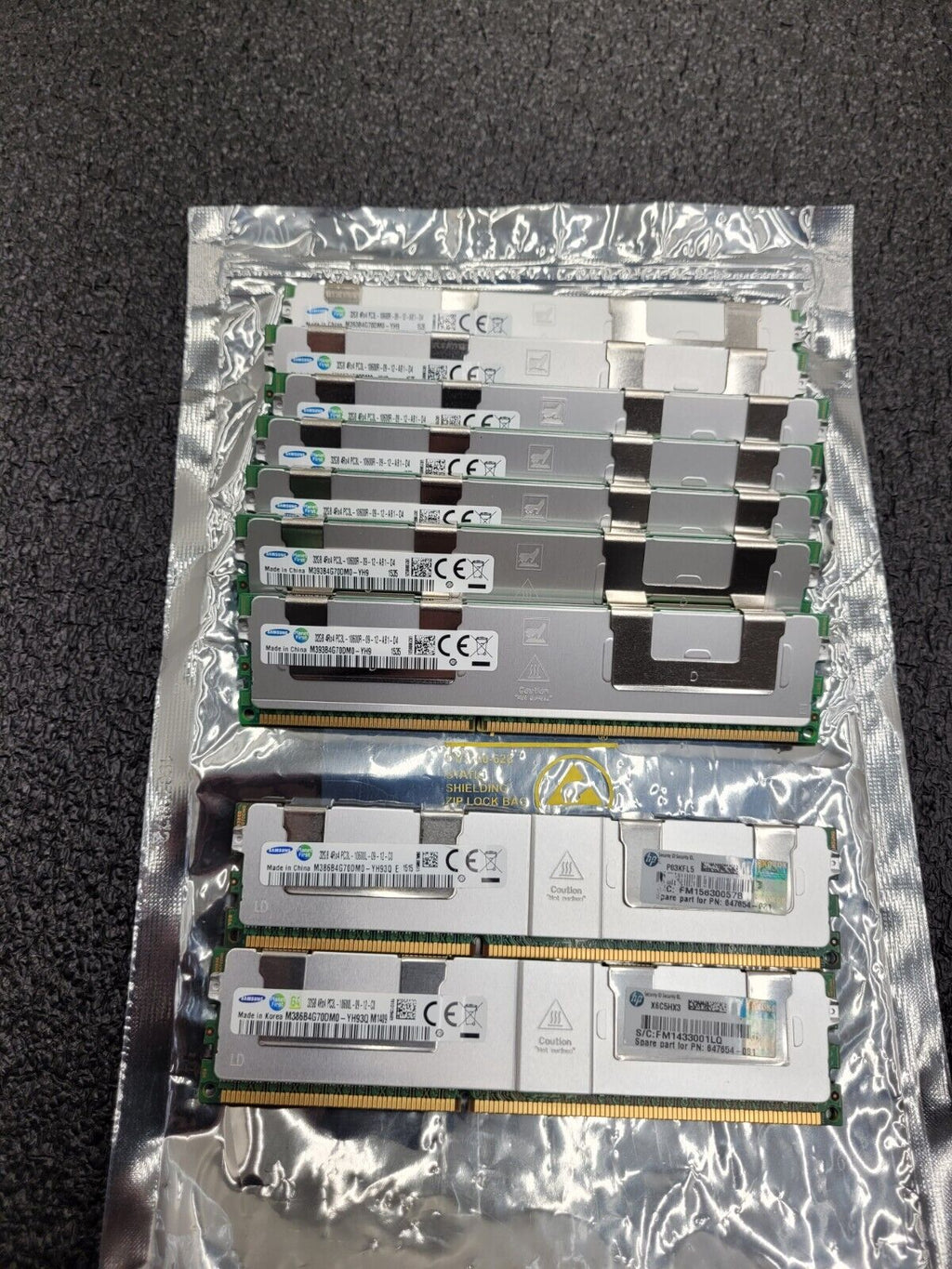Lot of 9x 32GB Sticks Samsung 4RX4 PC3L-10600R 10600L MEMORY 288GB 647654-081