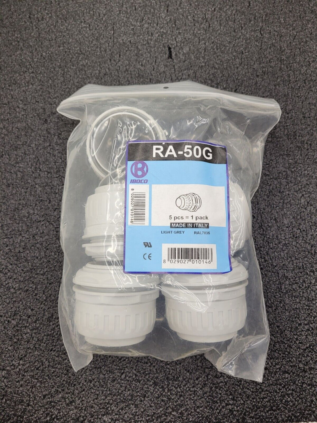 IBOCO RA-50G 5 Pack Light Grey 2" Flexible Conduit Liquid Tight Enclosure Relief