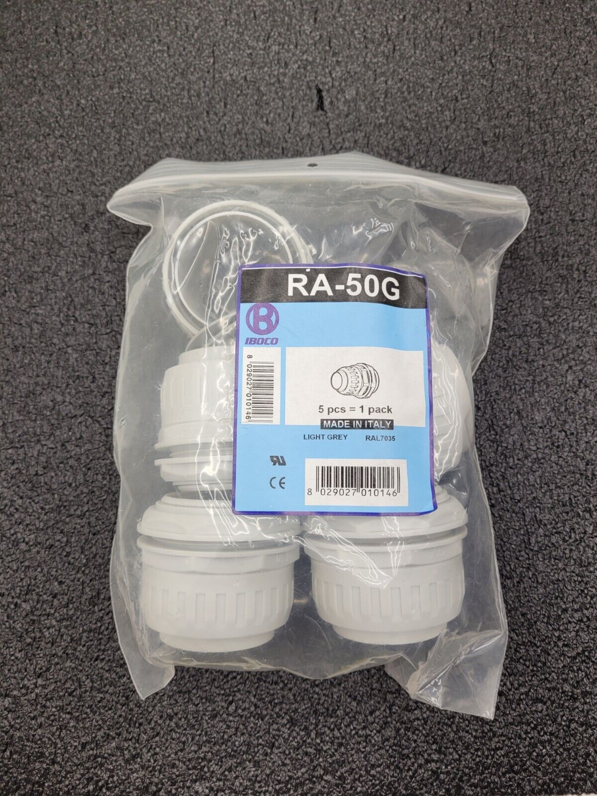 IBOCO RA-50G 5 Pack Light Grey 2" Flexible Conduit Liquid Tight Enclosure Relief