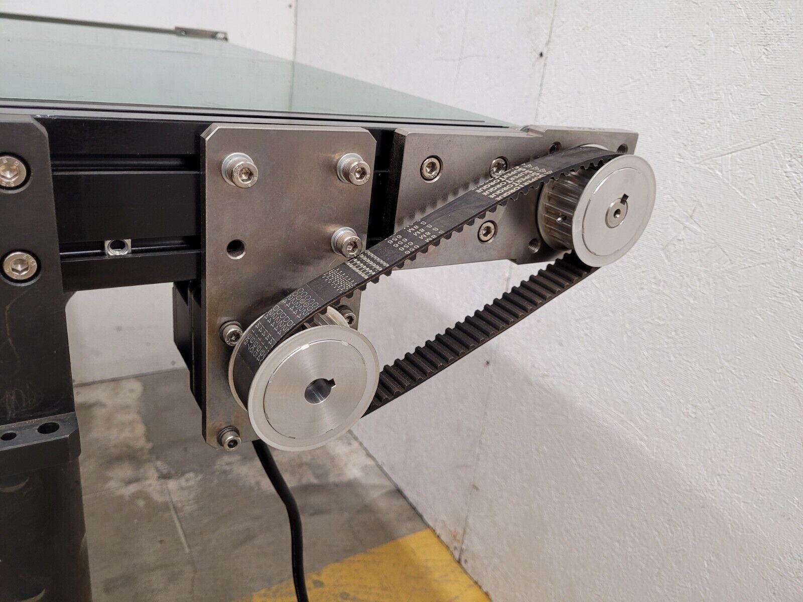 Custom Flat Belt Oriental Motor Driven Conveyor 32" wide 45" Long Extruded Frame