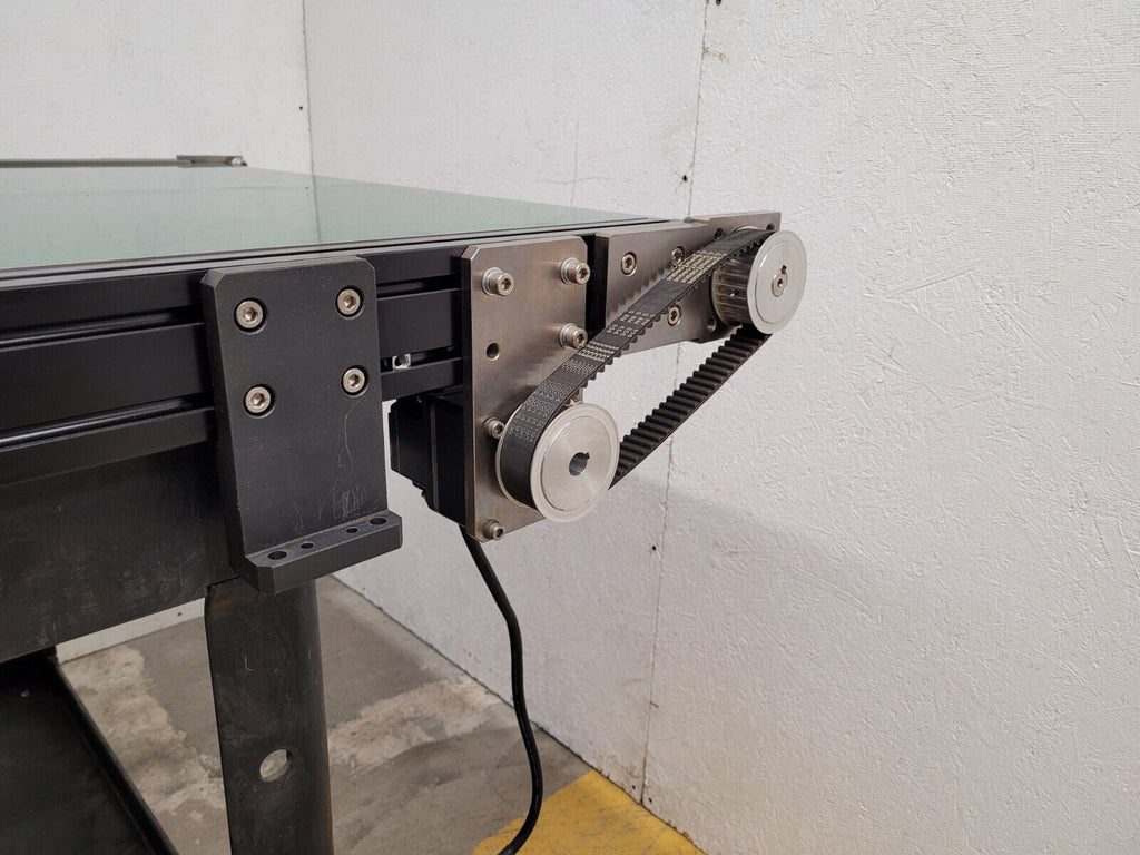 Custom Flat Belt Oriental Motor Driven Conveyor 32" wide 45" Long Extruded Frame