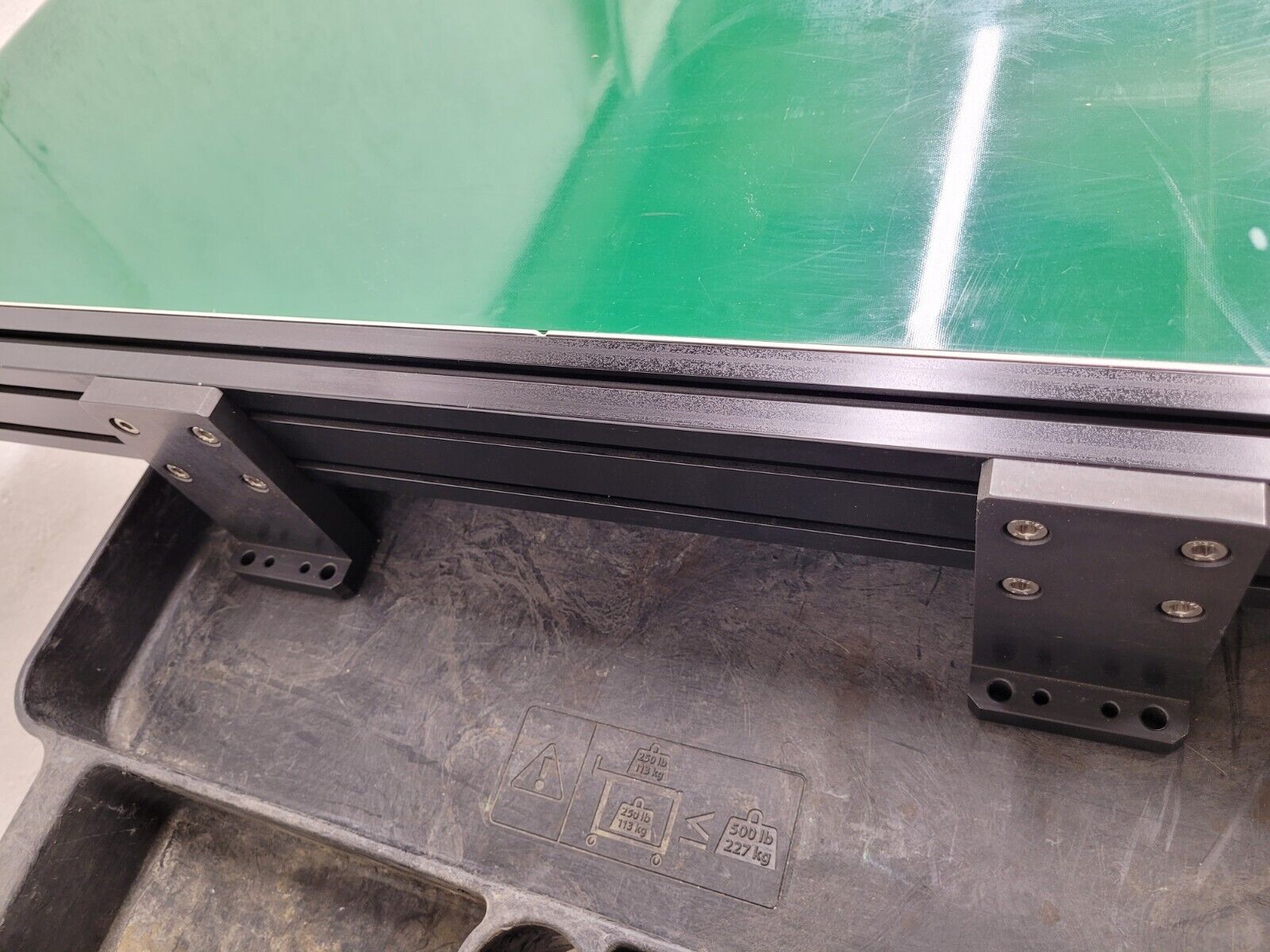 Custom Flat Belt Oriental Motor Driven Conveyor 32" wide 45" Long Extruded Frame