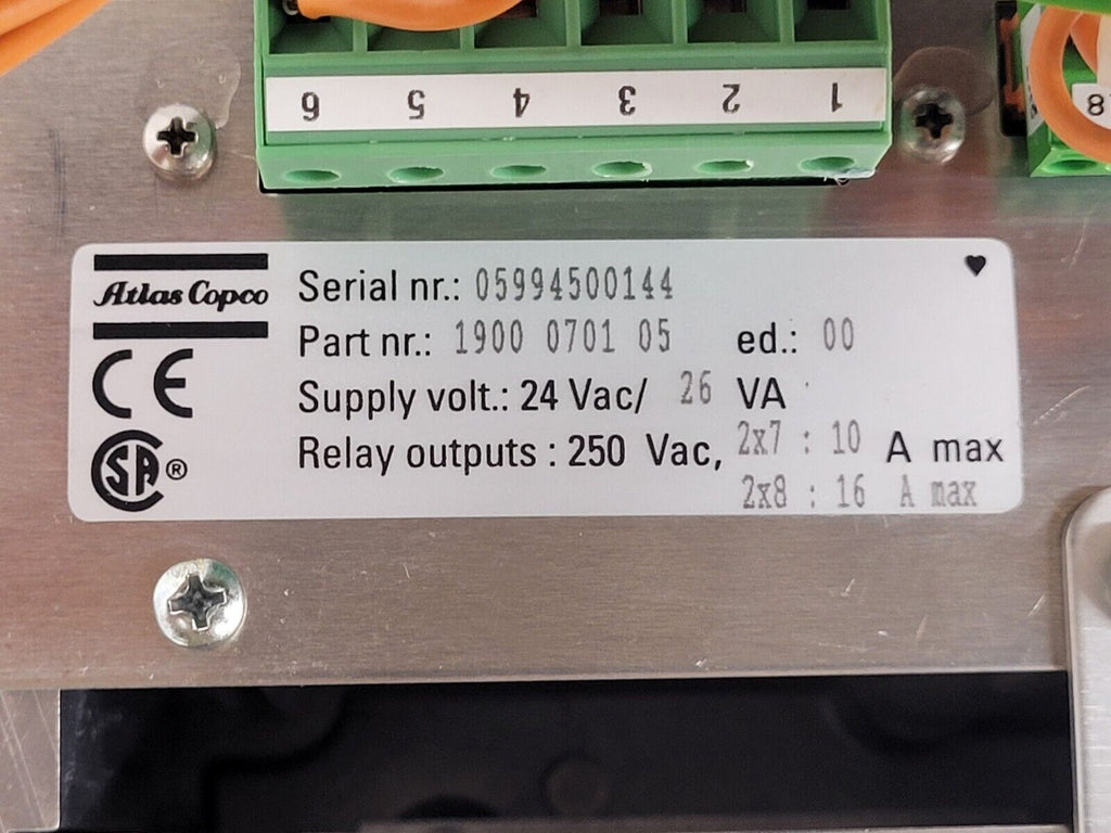 Atlas Copco ES100 PLC Controller 1900-0701-72 / 1900-0701-53 / 1900-0701-04