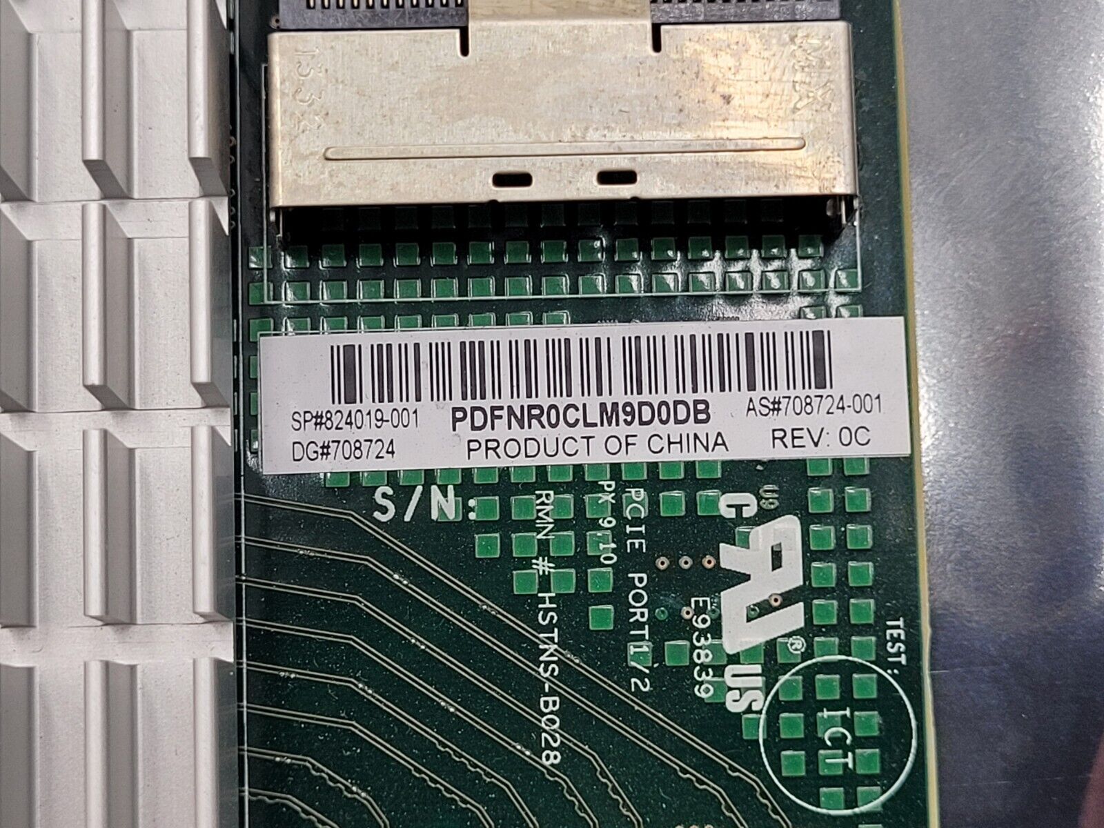 HP U.2 NVMe Bridge Card PCIe-x16 FH PN: 824019-001 708724-001