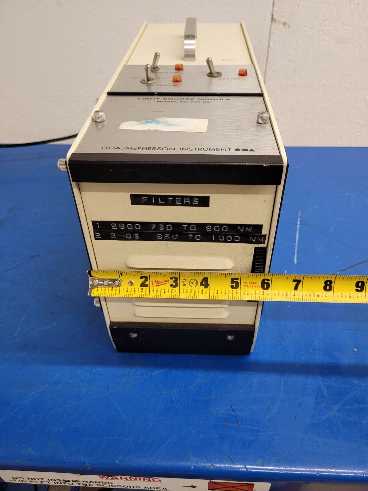 GCA McPherson Instrument Tungsten Deutrium Light Source EU-701-50 w/ Filters