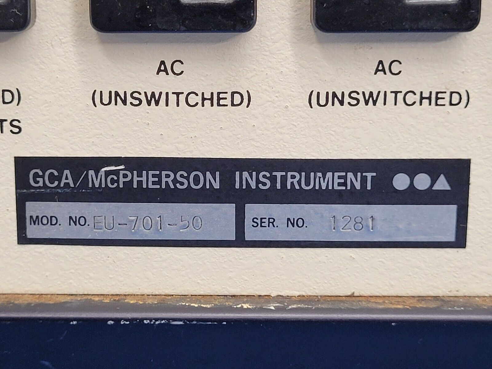 GCA McPherson Instrument Tungsten Deutrium Light Source EU-701-50 w/ Filters