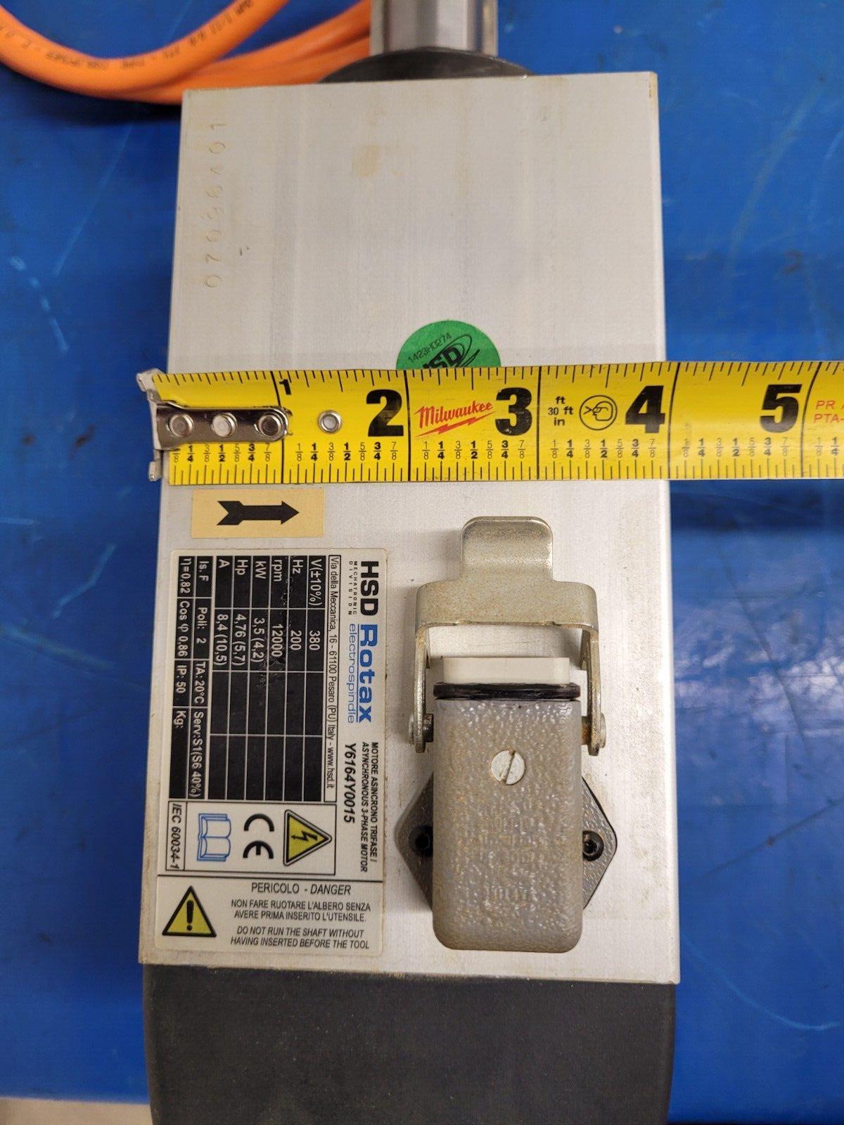 HSD Rotax Spindle Motor Y6164Y0015 12000 rpm Polymac Akron 440 Spins Smooth