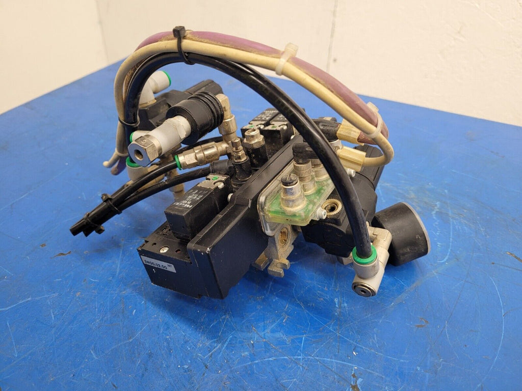 Pneumax Pneumatic Solenoid 2 Valve Manifold 2400.04.01 24VDC 145 PSI OBS518.A