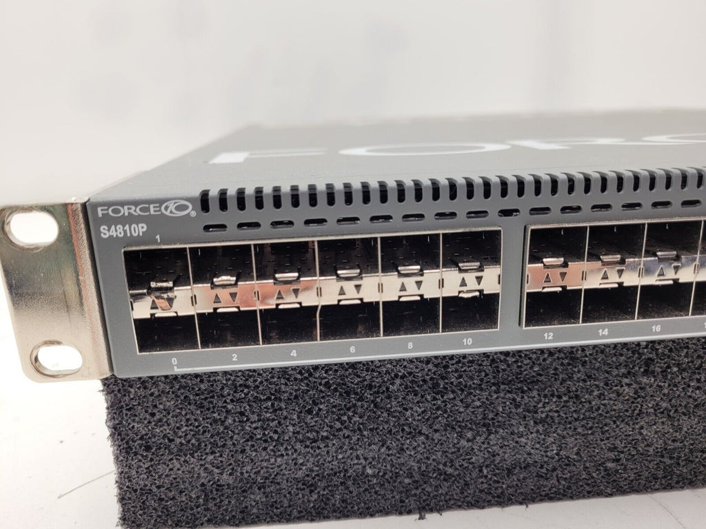 Dell Force10 S4810P Network Switch w/ Rack Ears Power on tested green lights.