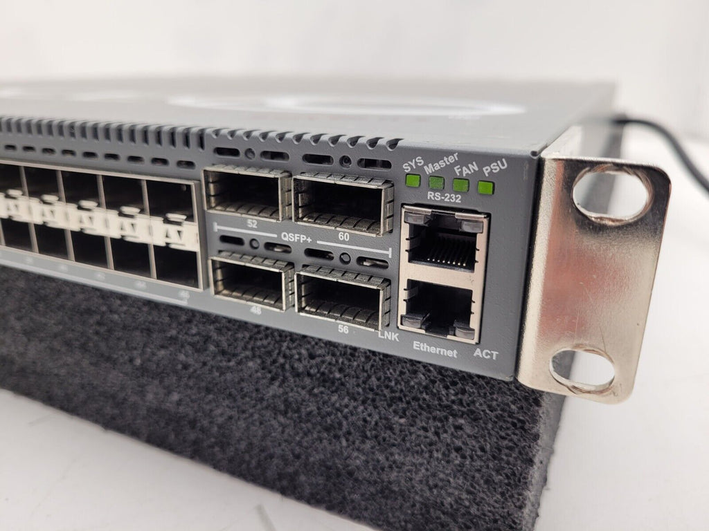 Dell Force10 S4810P Network Switch w/ Rack Ears Power on tested green lights.