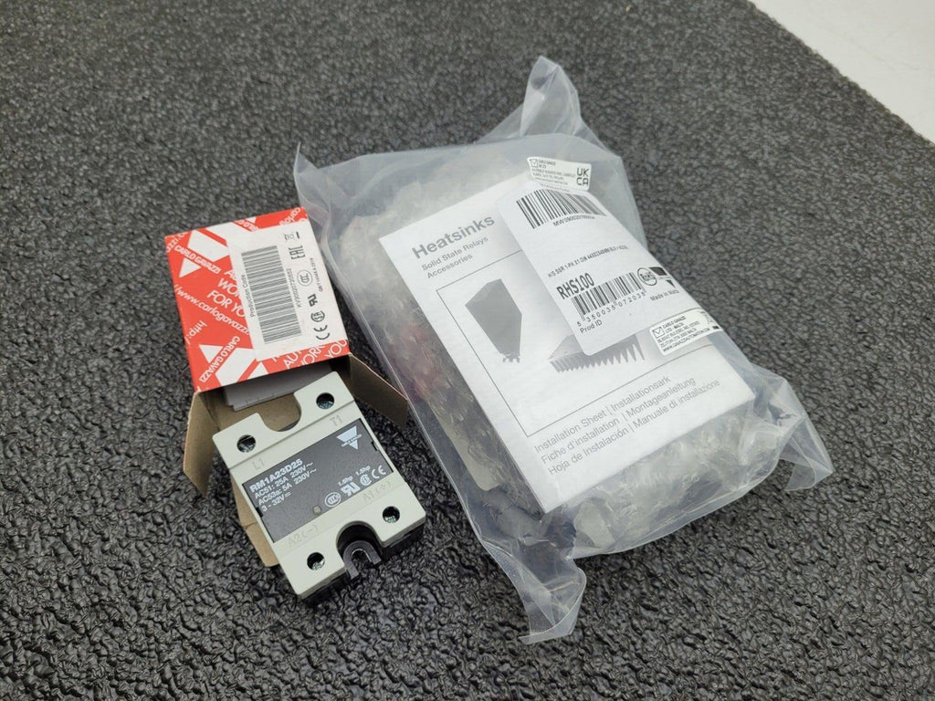 Carlo Gavazzi Relay + Heatsink Assembly RHS100 SSR RM 230V 25A DC IP NEW IN BOX