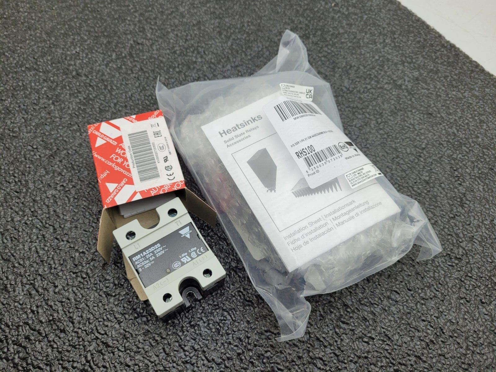 Carlo Gavazzi Relay + Heatsink Assembly RHS100 SSR RM 230V 25A DC IP NEW IN BOX