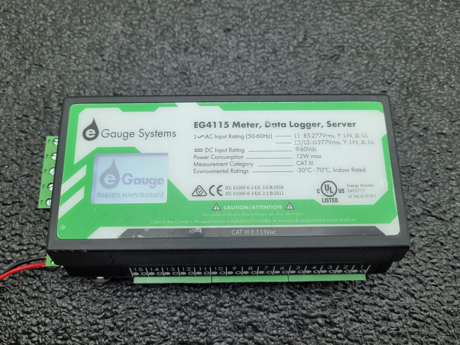 E Gauge Onset EG4115 Energy Meter Web Server Data Logger 6x Current Transfomers